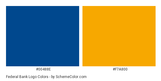Federal Bank Logo - Color scheme palette thumbnail - #00488e #f7a800 