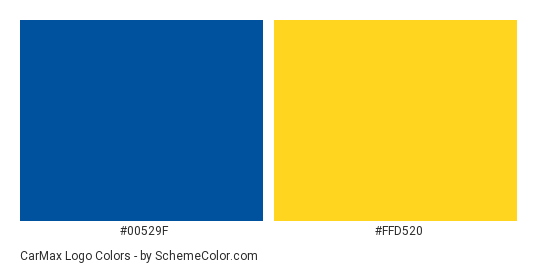 CarMax Logo - Color scheme palette thumbnail - #00529f #ffd520 
