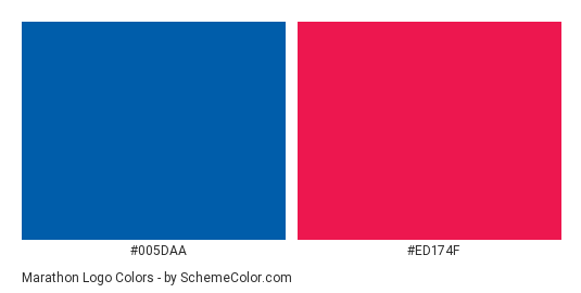 Marathon Logo - Color scheme palette thumbnail - #005daa #ed174f 