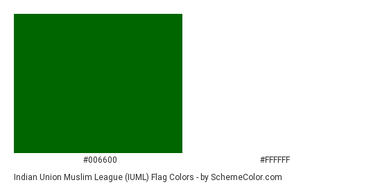 Indian Union Muslim League (IUML) Flag - Color scheme palette thumbnail - #006600 #ffffff 