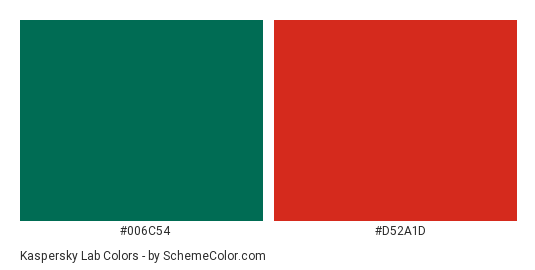 Kaspersky Lab - Color scheme palette thumbnail - #006c54 #d52a1d 