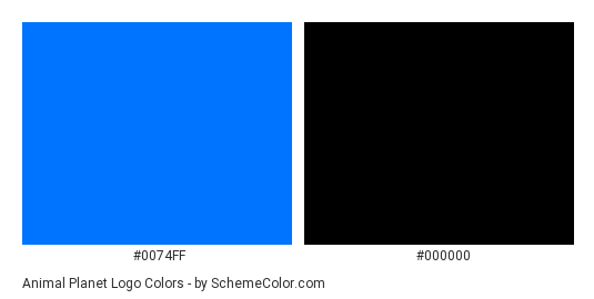 Animal Planet Logo - Color scheme palette thumbnail - #0074ff #000000 