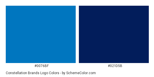 Constellation Brands Logo - Color scheme palette thumbnail - #0076bf #021d5b 
