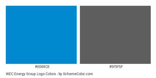 WEC Energy Group Logo - Color scheme palette thumbnail - #0088ce #5f5f5f 
