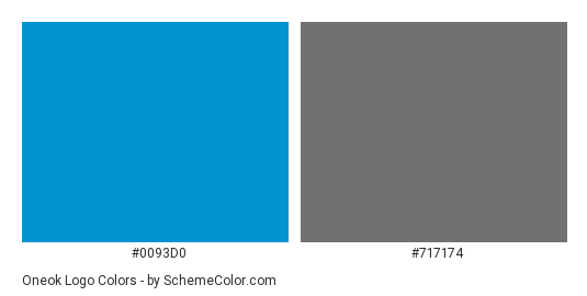Oneok Logo - Color scheme palette thumbnail - #0093d0 #717174 