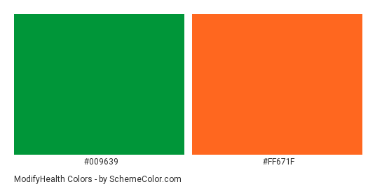 ModifyHealth - Color scheme palette thumbnail - #009639 #FF671F 
