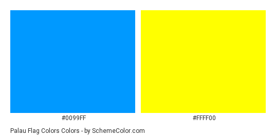 Palau Flag Colors - Color scheme palette thumbnail - #0099ff #ffff00 