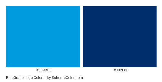 BlueGrace logo - Color scheme palette thumbnail - #009bde #002e6d 