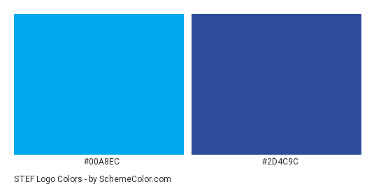 STEF Logo - Color scheme palette thumbnail - #00a8ec #2d4c9c 