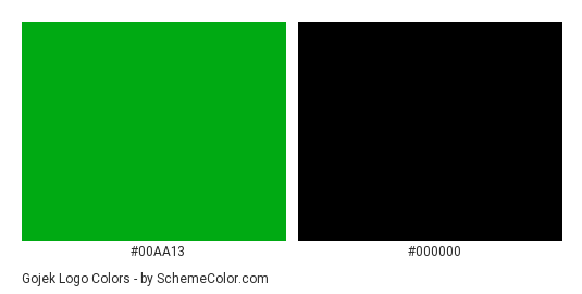 Gojek Logo - Color scheme palette thumbnail - #00aa13 #000000 