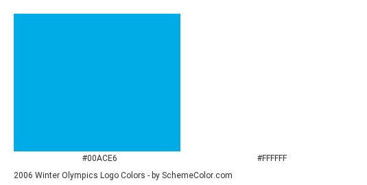 2006 Winter Olympics Logo - Color scheme palette thumbnail - #00ace6 #ffffff 