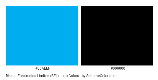 Bharat Electronics Limited (BEL) Logo - Color scheme palette thumbnail - #00aeef #000000 