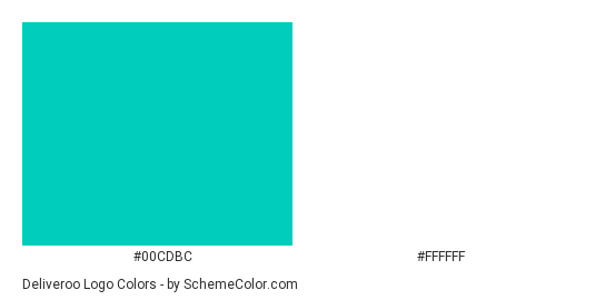 Deliveroo Logo - Color scheme palette thumbnail - #00cdbc #ffffff 