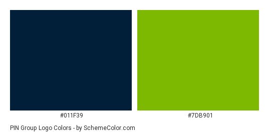 PIN Group Logo - Color scheme palette thumbnail - #011f39 #7db901 