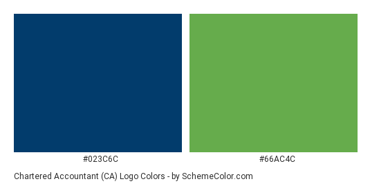 Chartered Accountant (CA) Logo - Color scheme palette thumbnail - #023c6c #66ac4c 