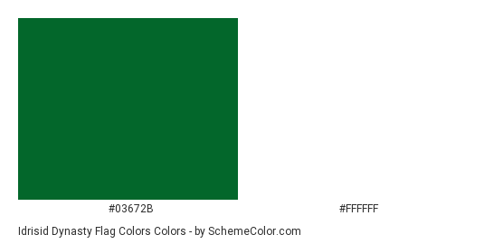 Idrisid Dynasty Flag Colors - Color scheme palette thumbnail - #03672b #ffffff 