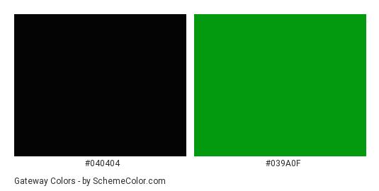Gateway - Color scheme palette thumbnail - #040404 #039a0f 