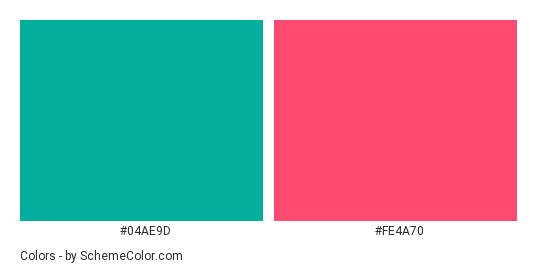 Summer Fun in Water - Color scheme palette thumbnail - #04ae9d #fe4a70 