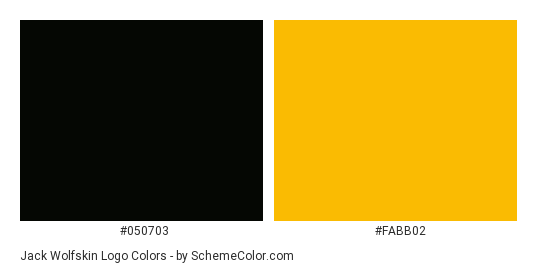 Jack Wolfskin Logo - Color scheme palette thumbnail - #050703 #fabb02 