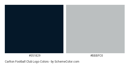 Carlton Football Club Logo - Color scheme palette thumbnail - #051829 #bbbfc0 
