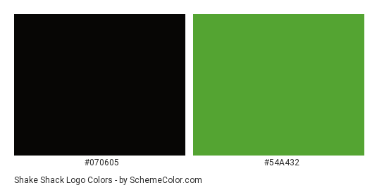 Shake Shack Logo - Color scheme palette thumbnail - #070605 #54a432 