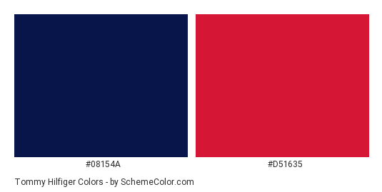Tommy Hilfiger - Color scheme palette thumbnail - #08154a #d51635 