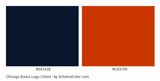 Chicago Bears Logo - Color scheme palette thumbnail - #0a162b #ca3700 
