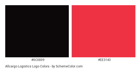 Allcargo Logistics Logo - Color scheme palette thumbnail - #0c0809 #ee3143 