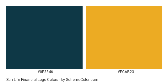 Sun Life Financial Logo - Color scheme palette thumbnail - #0e3846 #ecab23 
