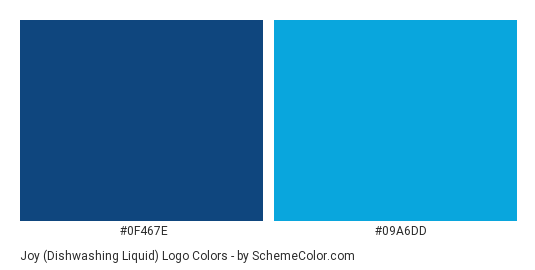 Joy (Dishwashing Liquid) Logo - Color scheme palette thumbnail - #0f467e #09a6dd 