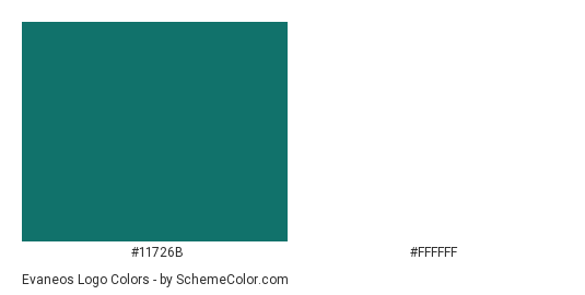 Evaneos Logo - Color scheme palette thumbnail - #11726b #ffffff 