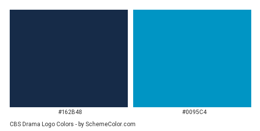CBS Drama Logo - Color scheme palette thumbnail - #162b48 #0095c4 