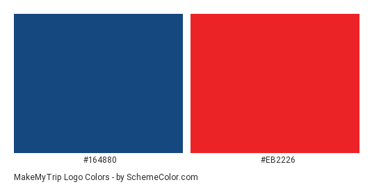 MakeMyTrip Logo - Color scheme palette thumbnail - #164880 #eb2226 