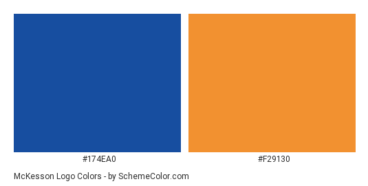 McKesson Logo - Color scheme palette thumbnail - #174ea0 #f29130 