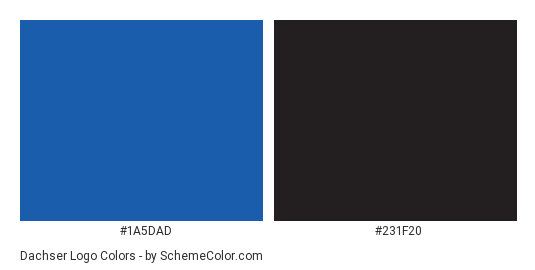 Dachser Logo - Color scheme palette thumbnail - #1a5dad #231f20 
