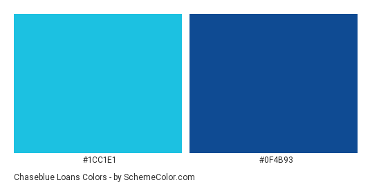 Chaseblue Loans - Color scheme palette thumbnail - #1cc1e1 #0f4b93 