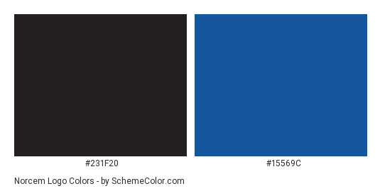 Norcem Logo - Color scheme palette thumbnail - #231f20 #15569c 