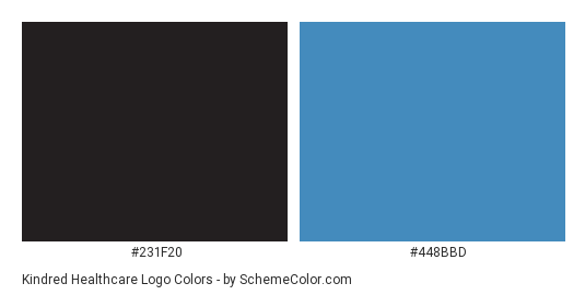 Kindred Healthcare Logo - Color scheme palette thumbnail - #231f20 #448bbd 