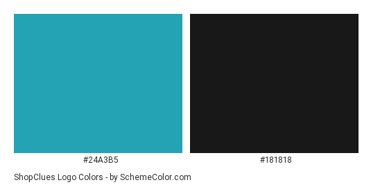 ShopClues Logo - Color scheme palette thumbnail - #24a3b5 #181818 