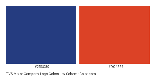 TVS Motor Company Logo - Color scheme palette thumbnail - #253c80 #dc4226 