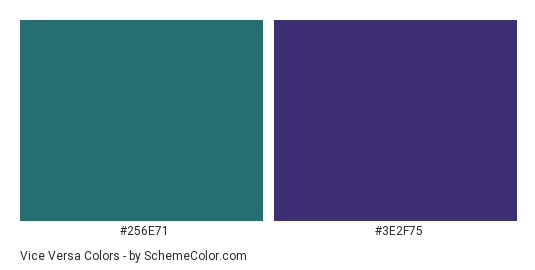 Vice Versa - Color scheme palette thumbnail - #256e71 #3e2f75 