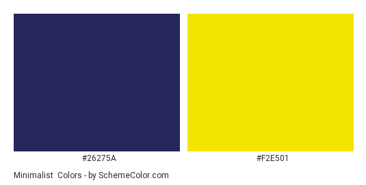 Minimalist #2 - Color scheme palette thumbnail - #26275a #f2e501 