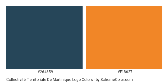 Collectivité territoriale de Martinique Logo - Color scheme palette thumbnail - #264659 #f18627 