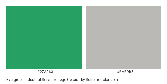 Evergreen Industrial Services Logo - Color scheme palette thumbnail - #27a063 #bab9b5 