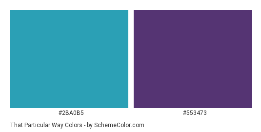 That Particular Way - Color scheme palette thumbnail - #2BA0B5 #553473 