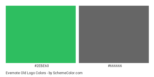 Evernote Old Logo - Color scheme palette thumbnail - #2EBE60 #666666 