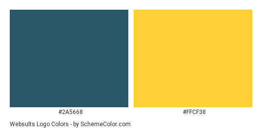 Websults Logo - Color scheme palette thumbnail - #2a5668 #ffcf38 
