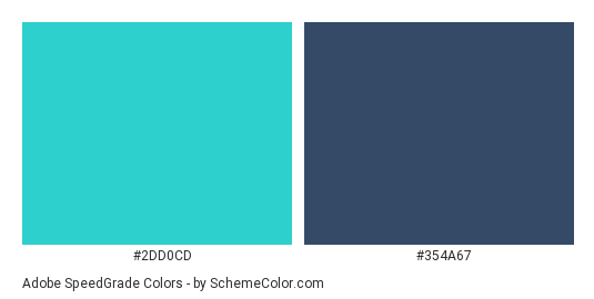 Adobe SpeedGrade - Color scheme palette thumbnail - #2dd0cd #354a67 