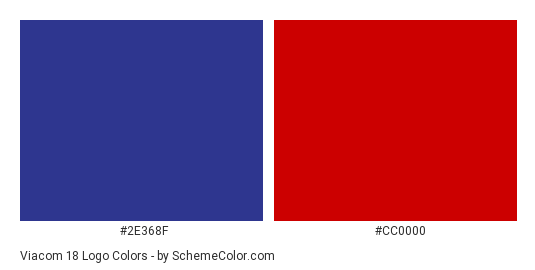 Viacom 18 Logo - Color scheme palette thumbnail - #2e368f #cc0000 