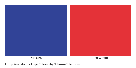 Europ Assistance Logo - Color scheme palette thumbnail - #314397 #e43238 